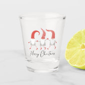 Grillige kabouters Vrolijk Kerstfeest Shot Glas (Voorkant)
