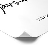 Grillige kalligrafie gunsten bord poster (Hoek)