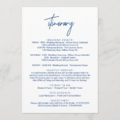 Grillige kalligrafie Navy Trouw Welkomstbrief Programmakaart (Achterkant)