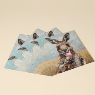 Grillige Kangoeroe die Ijs eet Aanpasbaar Kaart