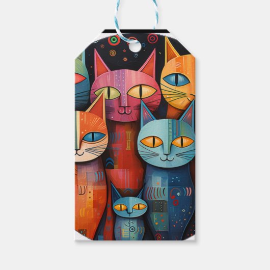 Grillige Kat Cadeaulabel (Voorkant)