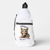 grillige kat fluistert shhh niemand geeft sling bag (Voorkant)