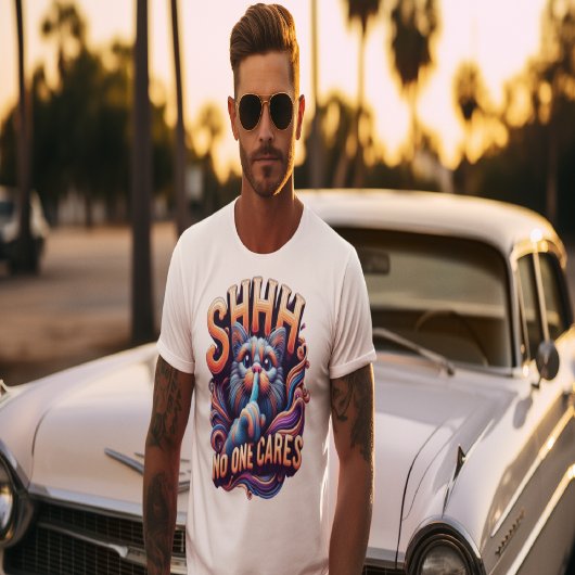 grillige kat fluistert shhh niemand geeft t-shirt