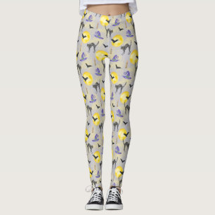 Grillige Kat & Heksenhoed Halloween Leggings