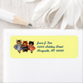 grillige kat katten dansen Adresetiketten Etiket (Insitu)