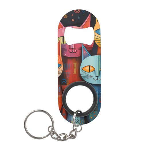 Grillige Kat Mini Flessenopener (Voorkant)