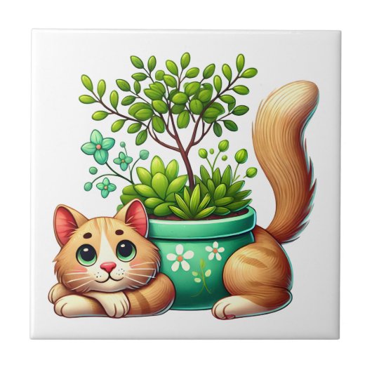 Grillige Kat Tegeltje (Voorkant)
