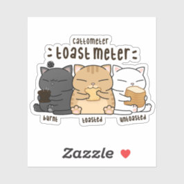 grillige kat toast meter sticker