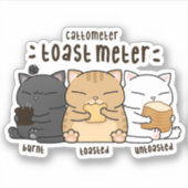 grillige kat toast meter sticker (Voorkant)