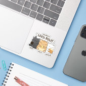 grillige kat toast meter sticker (Laptop met iPhone)
