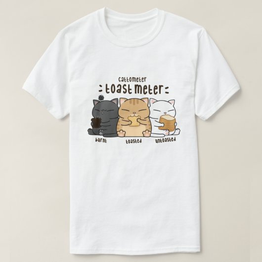 grillige kat toast meter t-shirt (Design voorkant)