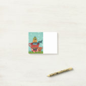 Grillige kat zittend in een theekopje Kerstmis Post-it® Notes (Op bureau)