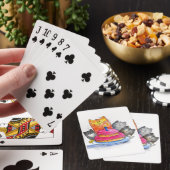 Grillige katten met verjaardagstaart pokerkaarten (Insitu)