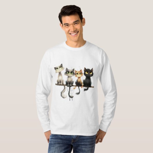 GRILLIGE KATTEN T-SHIRT (Voorkant volledig)