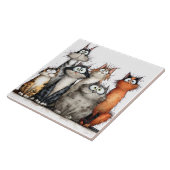 Grillige katten tegeltje (Zijkant)