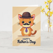 Grillige Katten Vaderdag Kaart (Gele Bloem)