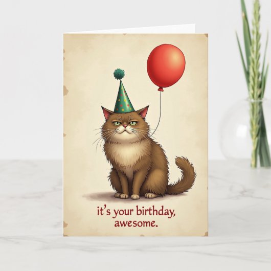 Grillige kattenfeestkaart kaart (Voorkant)