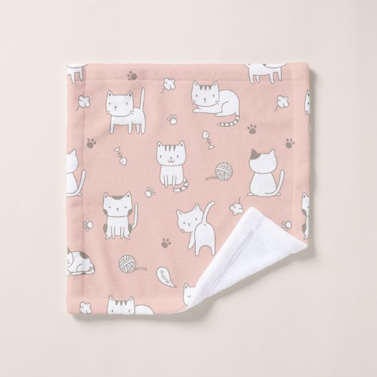 Grillige kattenkrabbels bad handdoek (Wasdoekje)