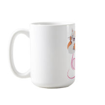 Grillige Kattenmoeder Roze Harten & Wilde Bloem Bl