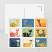 grillige kattenoptocht briefkaart (Voorkant / Achterkant)