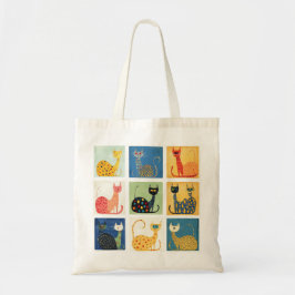 grillige kattenoptocht tote bag