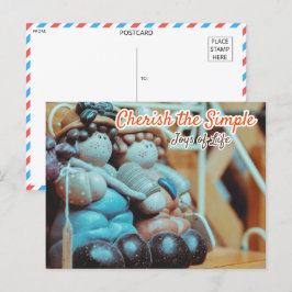 grillige keramische beeldjes  briefkaart