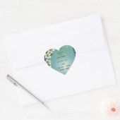 Grillige Kersenbloesem met Glitters Hart Sticker (Envelop)