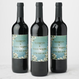 Grillige Kersenbloesem met Glitters Wijn Etiket