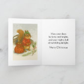 Grillige Kerst Eekhoorn Wilde Dieren Feestdagen Kaart (Binnen)