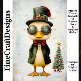Grillige Kerst Fantasie Eend L9 Découpage Tissuepapier