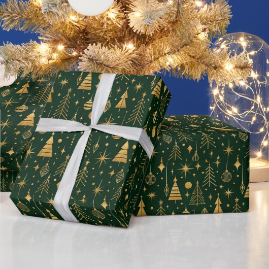 Grillige Kerst Fantasie Geometrisch Cadeaupapier (Feestdagen)