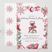 Grillige Kerst Handgetekende Vakantiefeestje Kaart (Voorkant / Achterkant)