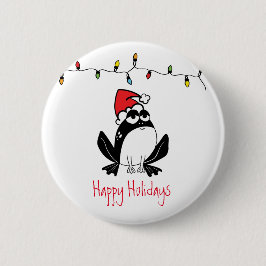 Grillige Kerst Kikker Ronde Button 5,7 Cm