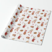 Grillige Kerst Konijn Vakantie Cadeaupapier (Uitgerold)