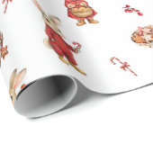 Grillige Kerst Konijn Vakantie Cadeaupapier (Rol Hoek)