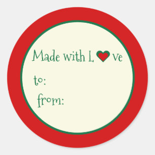 Grillige Kerst- Met Liefde Gemaakt Schrijf Op Cade Ronde Sticker
