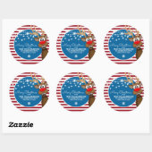Grillige Kerst Rendier Envelopezegels Ronde Sticker (Vel)