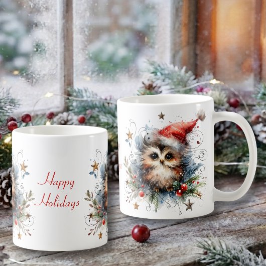 grillige kerst Uil Koffiemok