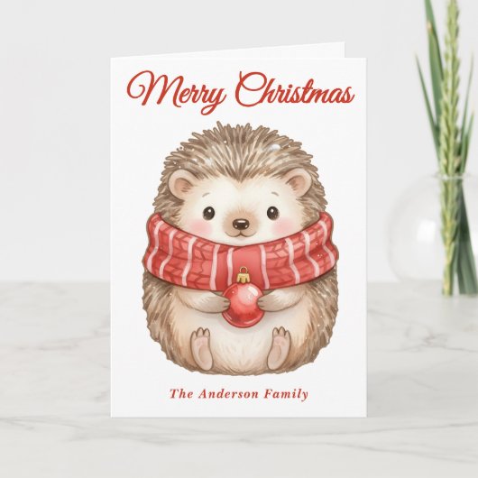 Grillige Kerst van de Egel Feestdagen Kaart (Voorkant)