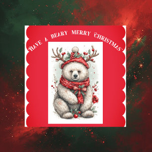 Grillige Kerstbeer Citaten Speels Quirky Schattig Sticker