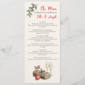 Grillige Kerstblok Vakantie Bruiloftsmenu Menu (Voorkant)