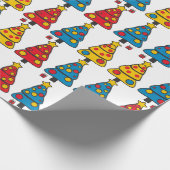 Grillige Kerstbomen Cadeaupapier (Hoek)