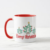 "grillige" kerstbomen mok (Links)