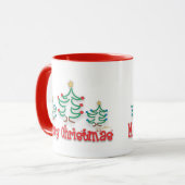 "grillige" kerstbomen mok (Voorkant links)