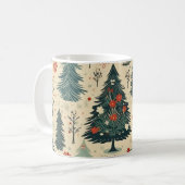 Grillige kerstbomen Waterverf Pattern Koffiemok (Voorkant links)