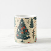 Grillige kerstbomen Waterverf Pattern Koffiemok (Center)