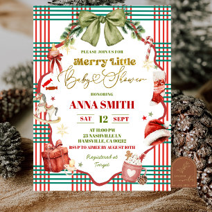 Grillige Kerstboog Merry Little Baby Shower Kaart