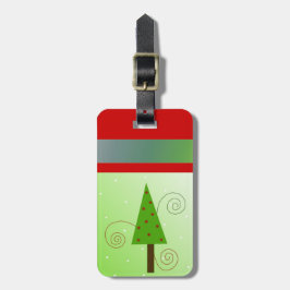 Grillige Kerstboom Bagagelabel