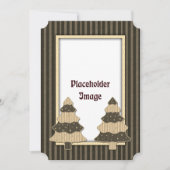 Grillige kerstboom en gouden sterren feestdagenkaart (Voorkant)