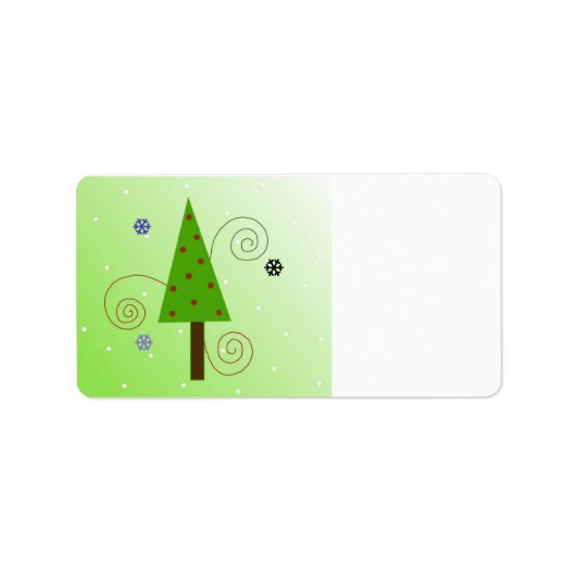Grillige Kerstboom Etiket (Voorkant)